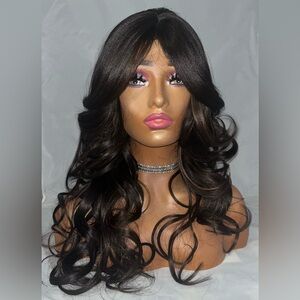 Cocoa Luxe – Long Layered Curls with Curtain Bangs